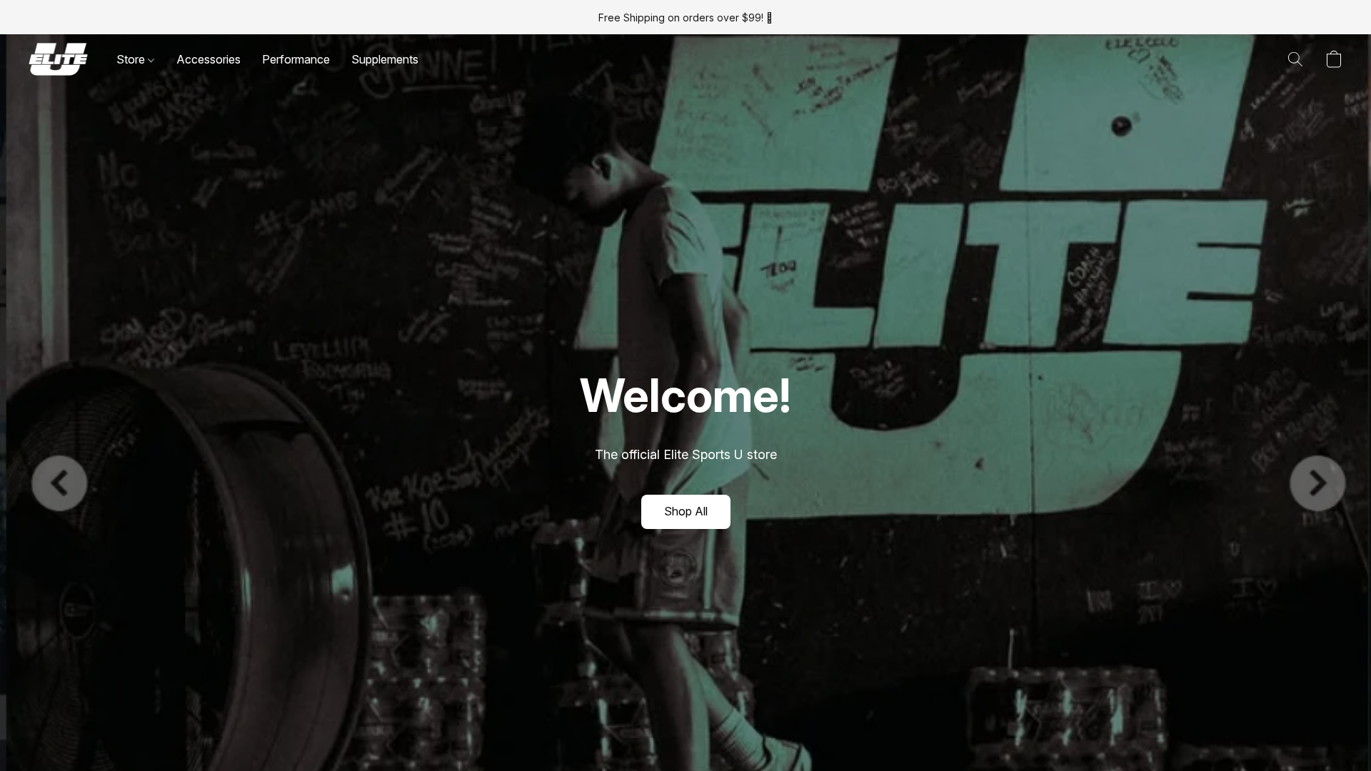 Elite Sports U live storefront built by FlipSwitch